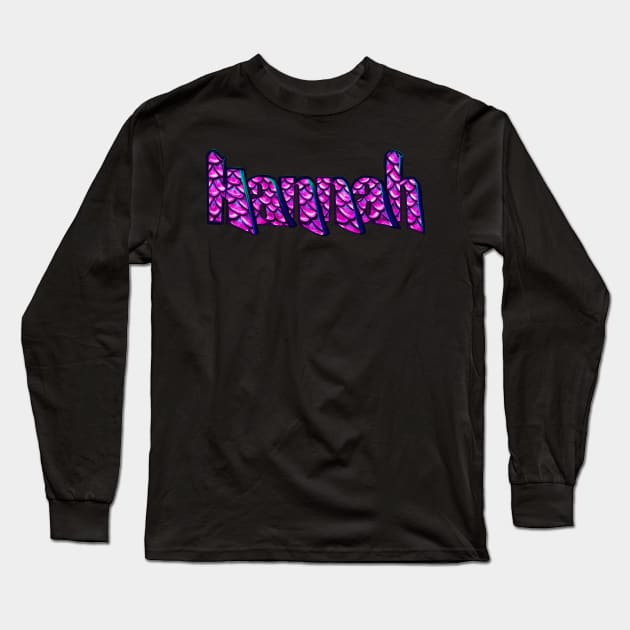 Top 10 best personalised gifts 2022  - Hannah - name in graffiti style mermaid scale pattern - custom name Long Sleeve T-Shirt by Artonmytee